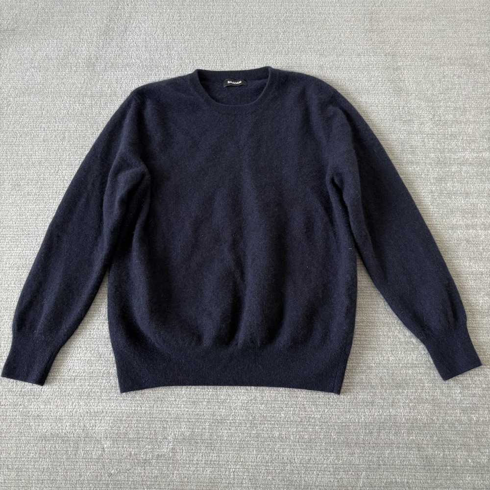 Naadam Cashmere Sweater Womens Large Blue Crewneck Pullover Stretch Quiet Luxury